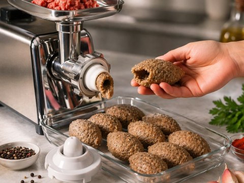Maszynka do mielenia mięsa elektryczna stalowa 3 sitka 800w zestaw stal