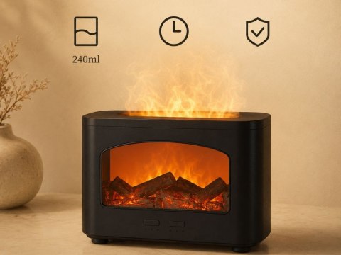 Nawilżacz powietrza kominek led dyfuzor aromaterapia usb efekt płomienia