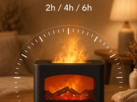Nawilżacz powietrza kominek led dyfuzor aromaterapia usb efekt płomienia