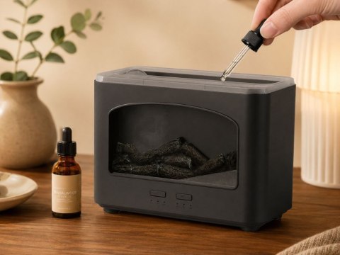 Nawilżacz powietrza kominek led dyfuzor aromaterapia usb efekt płomienia