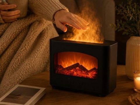 Nawilżacz powietrza kominek led dyfuzor aromaterapia usb efekt płomienia