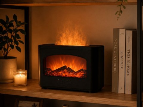 Nawilżacz powietrza kominek led dyfuzor aromaterapia usb efekt płomienia