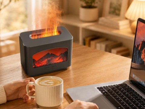 Nawilżacz powietrza kominek led dyfuzor aromaterapia usb efekt płomienia