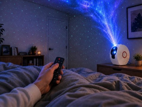 Projektor gwiazd galaktyki led bluetooth z głośnikiem pilot lampka nocna