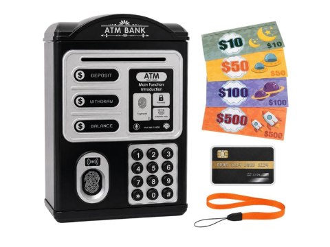 Skarbonka elektroniczna atm dla dzieci sejf na hasło karta pin banknoty
