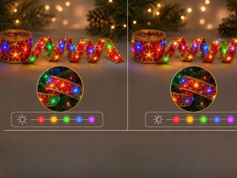 Świecąca wstążka led na choinkę 4m czerwona dekoracja świąteczna 40 led