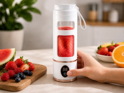 Blender kielichowy bezprzewodowy smoothie kubek mikser 450 ml biały usb