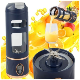 Blender kielichowy bezprzewodowy smoothie kubek mikser 450 ml granatowy usb