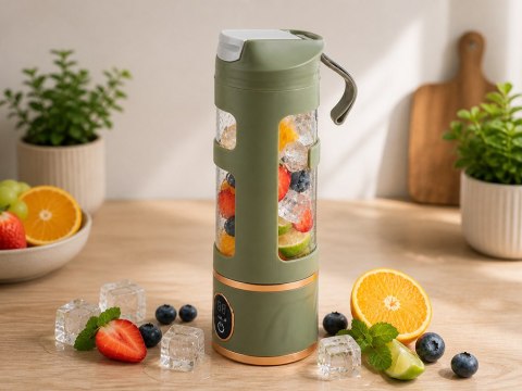Blender kielichowy bezprzewodowy smoothie kubek mikser 450 ml zielony usb
