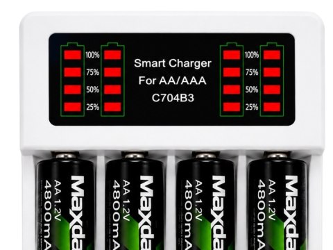 Ładowarka do akumulatorków aa aaa led + 4 akumulatorki aa kabel usb-c