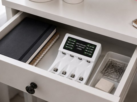 Ładowarka do akumulatorków aa aaa led + 4 akumulatorki aaa kabel usb-c