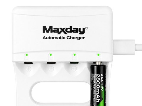 Ładowarka do akumulatorków aa aaa usb-c led 4 sloty szybkie ładowanie