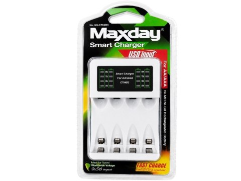 Ładowarka do akumulatorków paluszków aa aaa usb c lcd szybkie ładowanie