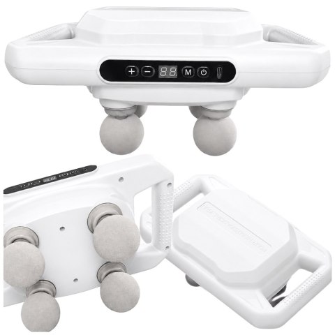 Masażer do ciała mocny 4 głowice 20 stopni siły + 6 trybów impulsowych usb