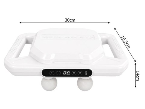 Masażer do ciała mocny 4 głowice 20 stopni siły + 6 trybów impulsowych usb
