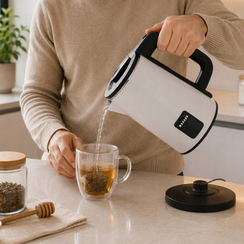 Czajnik elektryczny bezprzewodowy 1,4l 1500w do kawy herbaty cichy biały