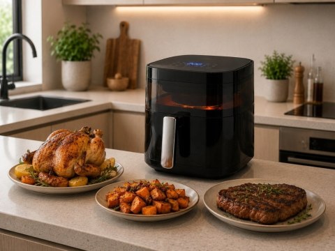 Frytkownica beztłuszczowa air frayer 1200w 4l dotykowy panel 8 programów