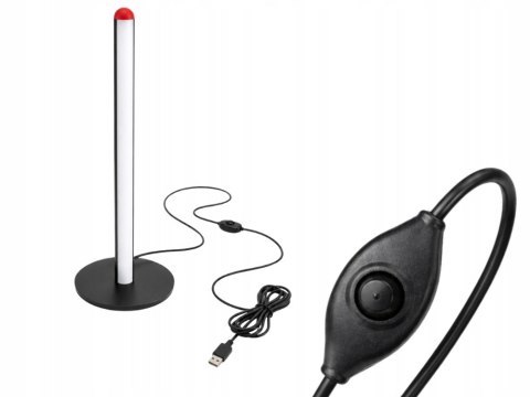 Lampa podłogowa led rgb 50cm sterowana pilotem czarna usb 7 kolorów