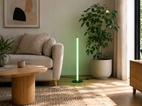 Lampa podłogowa led rgb 50cm sterowana pilotem czarna usb 7 kolorów