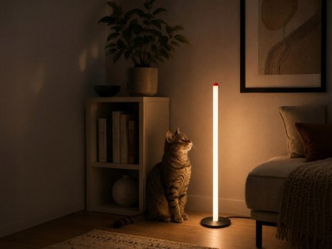 Lampa podłogowa led rgb 50cm sterowana pilotem czarna usb 7 kolorów