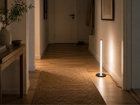 Lampa podłogowa led rgb 50cm sterowana pilotem czarna usb 7 kolorów