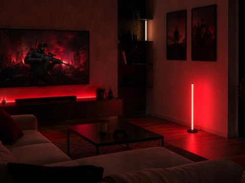 Lampa podłogowa led rgb 50cm sterowana pilotem czarna usb 7 kolorów