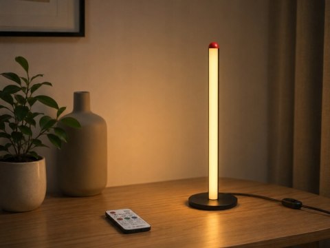 Lampa podłogowa led rgb 50cm sterowana pilotem czarna usb 7 kolorów