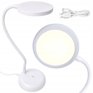 Lampka biurkowa led elastyczna stojąca dotykowa giętka biała szkolna usb-c