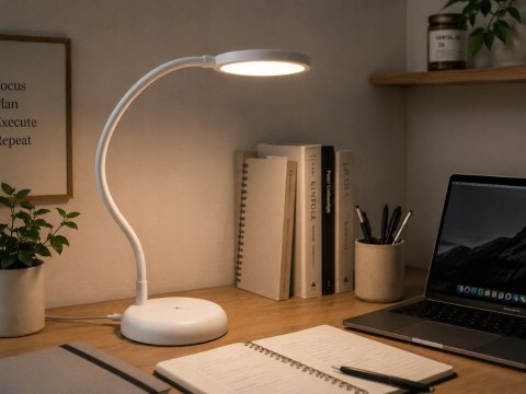 Lampka biurkowa led elastyczna stojąca dotykowa giętka biała szkolna usb-c