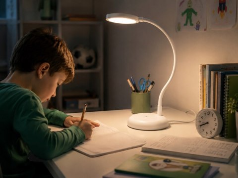 Lampka biurkowa led elastyczna stojąca dotykowa giętka biała szkolna usb-c
