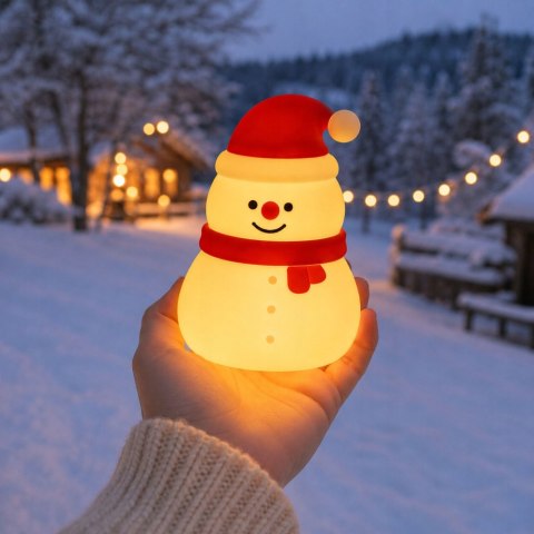 Lampka led bałwanek świąteczna silikon usb 3 tryby do zawieszenia dekoracja