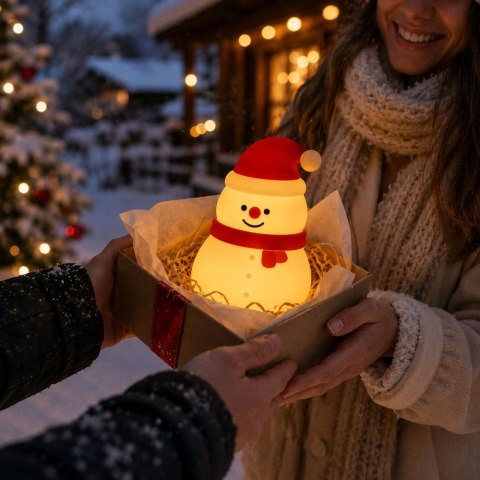 Lampka led bałwanek świąteczna silikon usb 3 tryby do zawieszenia dekoracja