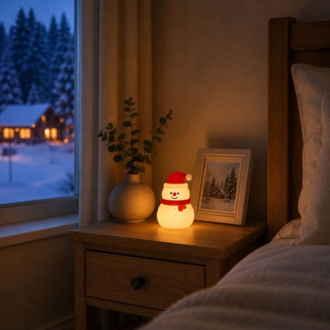 Lampka led bałwanek świąteczna silikon usb 3 tryby do zawieszenia dekoracja