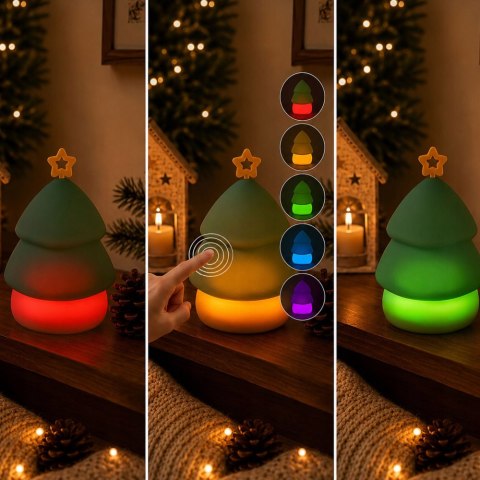 Lampka led choinka świąteczna silikon usb 3 tryby do zawieszenia dekoracja