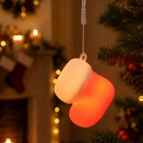 Lampka led skarpeta świąteczna silikon usb 3 tryby do zawieszenia dekoracja
