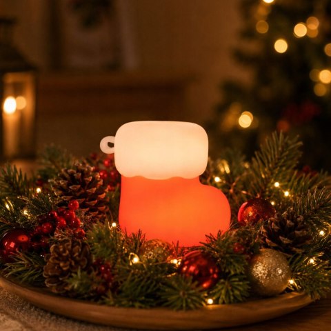 Lampka led skarpeta świąteczna silikon usb 3 tryby do zawieszenia dekoracja