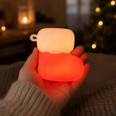 Lampka led skarpeta świąteczna silikon usb 3 tryby do zawieszenia dekoracja