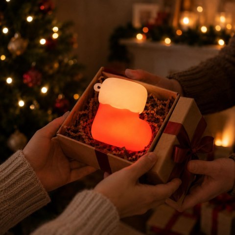 Lampka led skarpeta świąteczna silikon usb 3 tryby do zawieszenia dekoracja