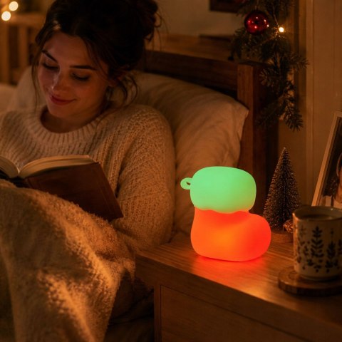 Lampka led skarpeta świąteczna silikon usb 3 tryby do zawieszenia dekoracja