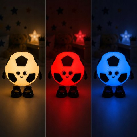 Lampka nocna piłka nożna led silikonowa biurkowa rgb 3 tryby świecenia