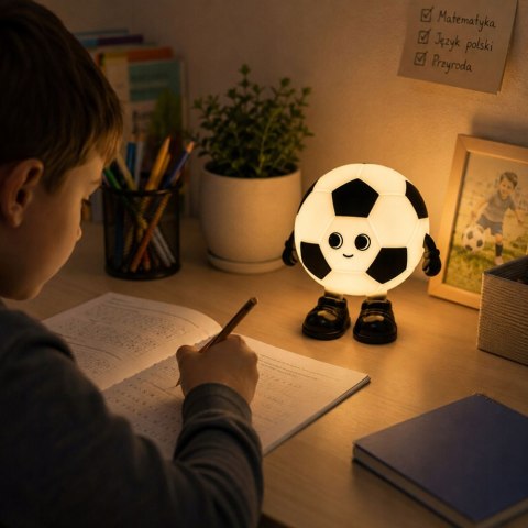 Lampka nocna piłka nożna led silikonowa biurkowa rgb 3 tryby świecenia