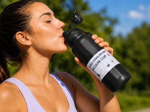 Termos bidon termiczny kubek pojemny 700ml z uchwytem na ciepłe i zimne