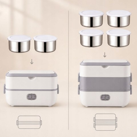 Elektryczny lunch box podgrzewacz do jedzenia termos 200w 4 pojemniki