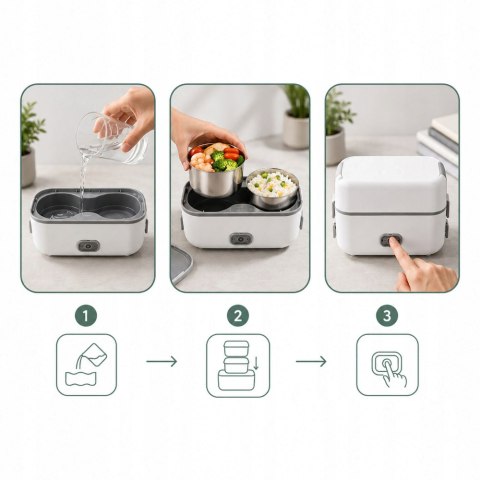 Elektryczny lunch box podgrzewacz do jedzenia termos 200w 4 pojemniki