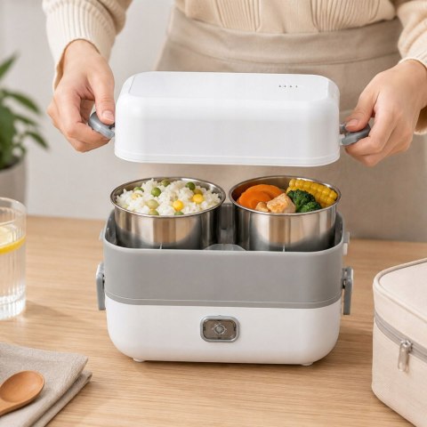 Elektryczny lunch box podgrzewacz do jedzenia termos 200w 4 pojemniki