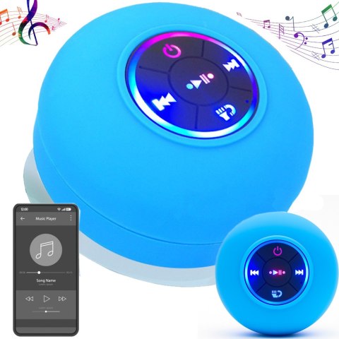 Głośnik bluetooth mini bezprzewodowy ipx4 przenośny bas mobilny przyssawka