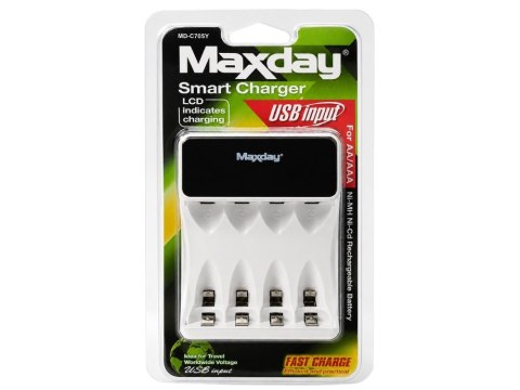 Ładowarka do akumulatorków aa aaa usb c lcd 4 sloty szybkie ładowanie
