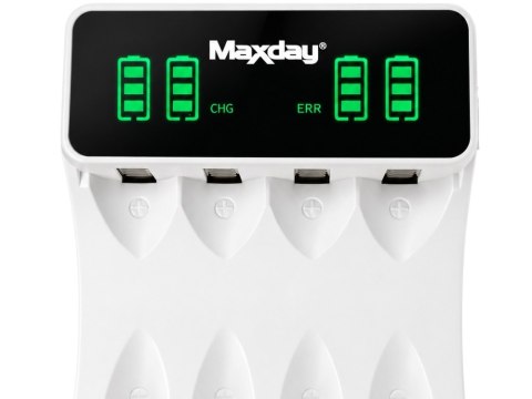 Ładowarka do akumulatorków aa aaa usb c lcd 4 sloty szybkie ładowanie