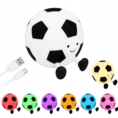 Lampka led piłka nożna silikonowa miękka kolorowa usb rgb dotykowa timer