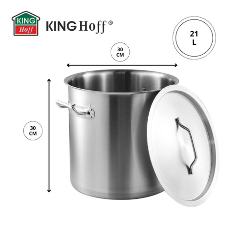 GARNEK GASTRONOMICZNY Z POKRYWĄ STALOWĄ 21L KINGHOFF KH-1962